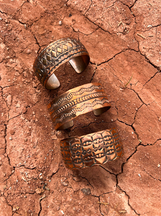 Navajo Made Copper Cuffs by Diné Artist Dalton Arviso