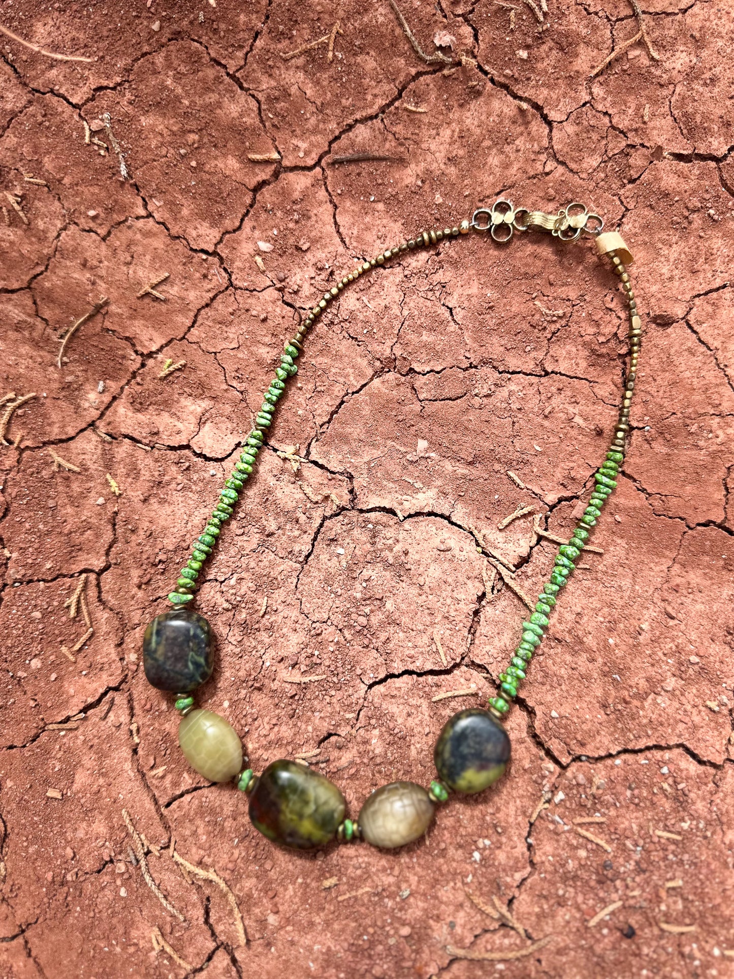 Upcycled Vintage Serpentine Necklace