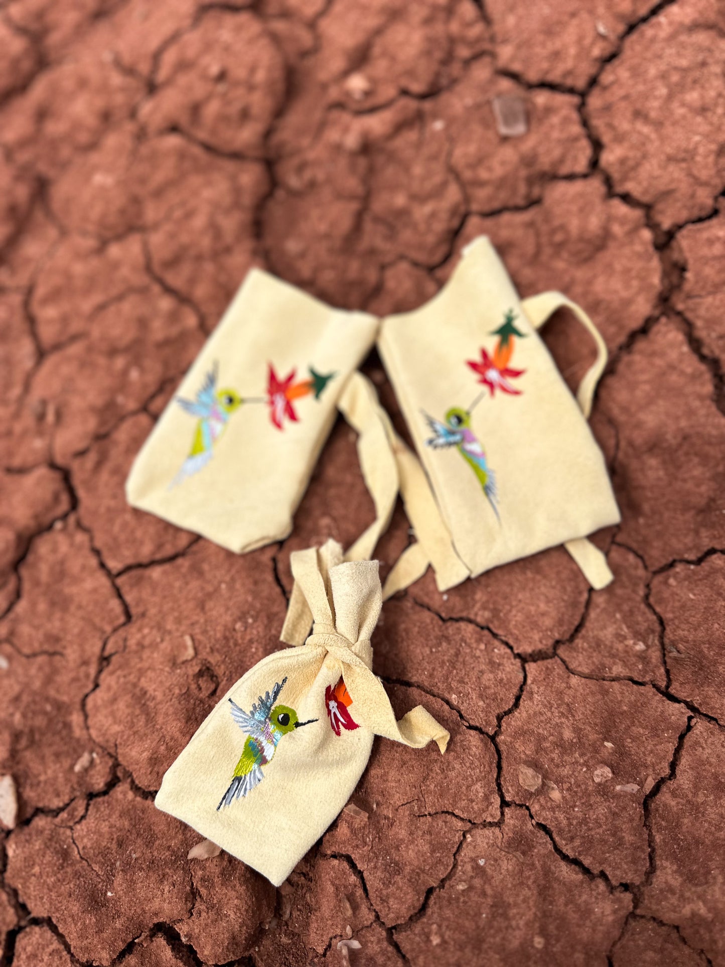 Navajo Made Hand Painted Hummingbird Bag