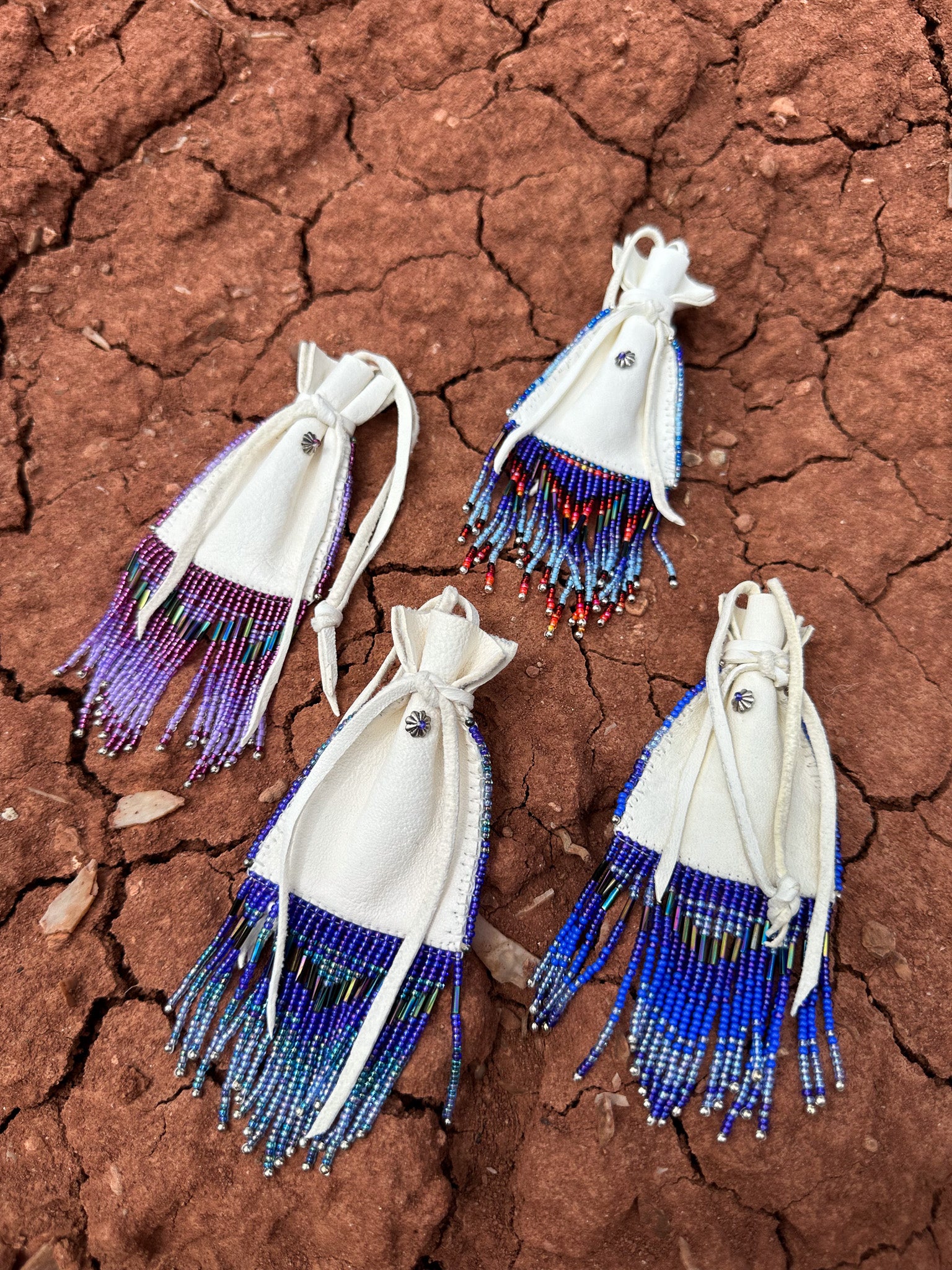 Navajo Made Handbeaded Bucksin Bags- On Sale $95