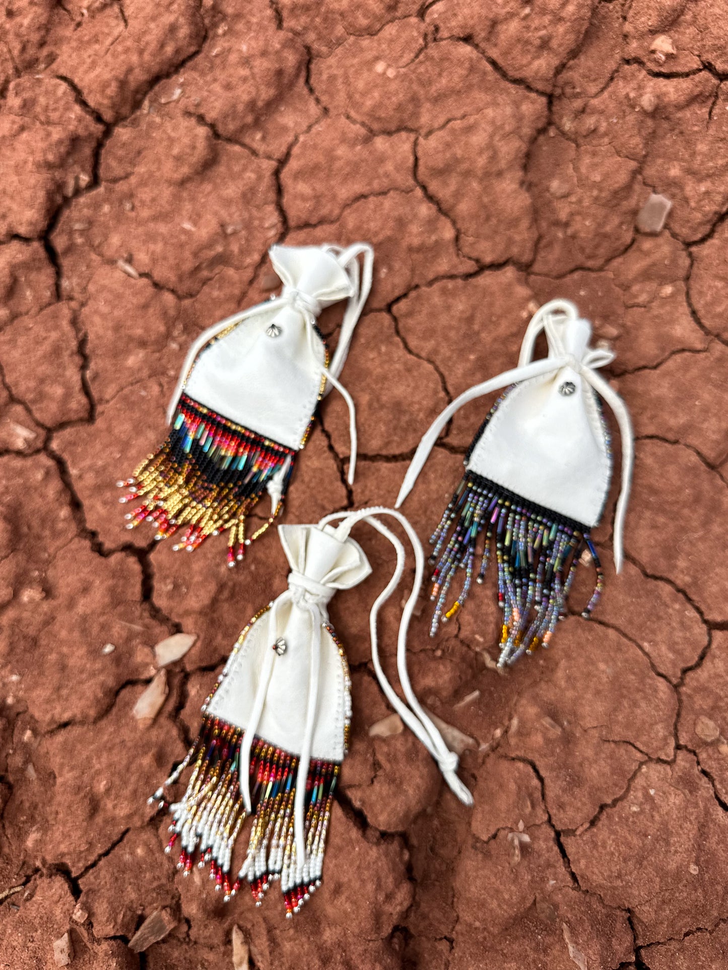 Navajo Made Handbeaded Bucksin Bags- On Sale $95