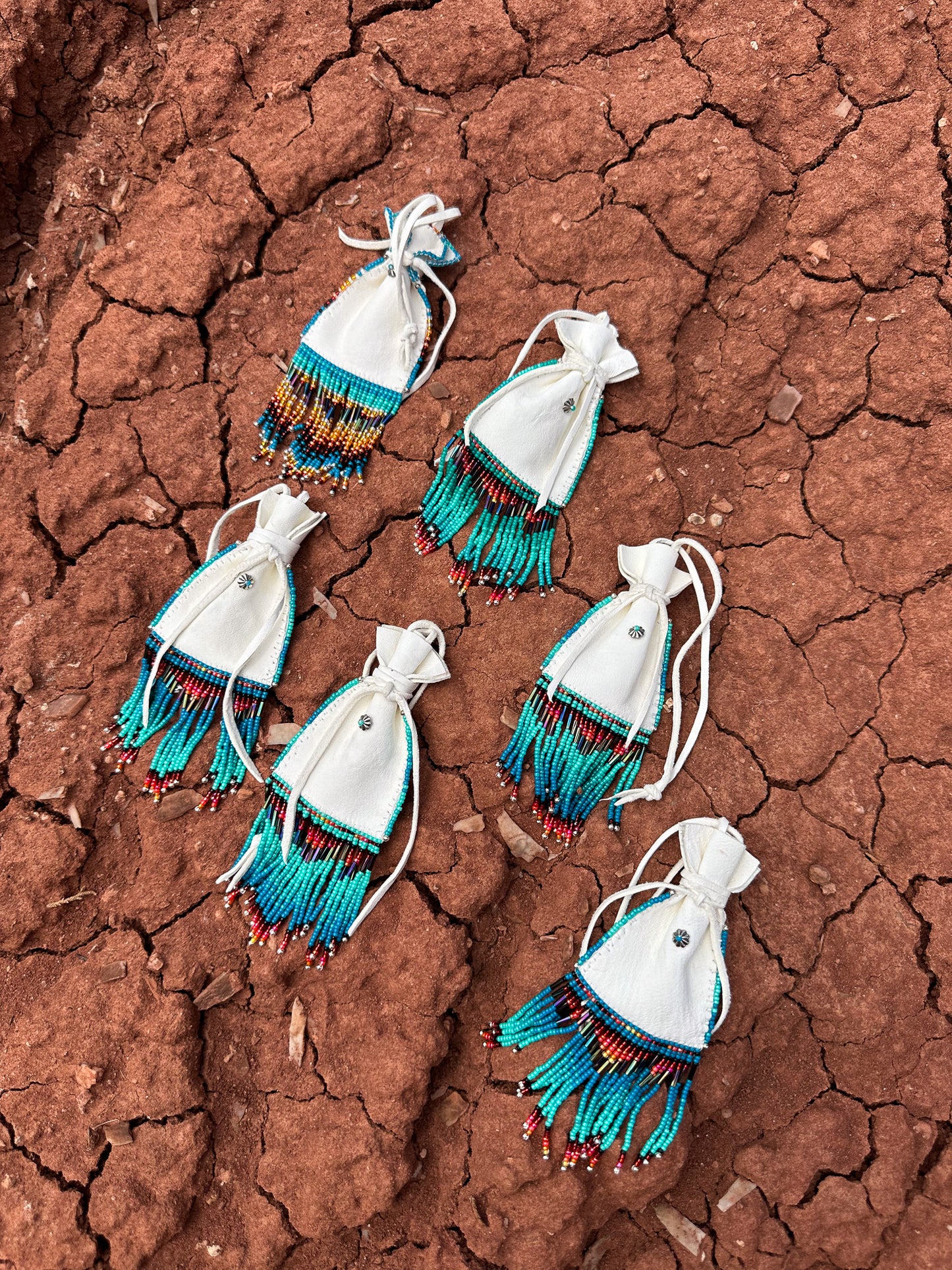 Navajo Made Handbeaded Bucksin Bags- On Sale $95