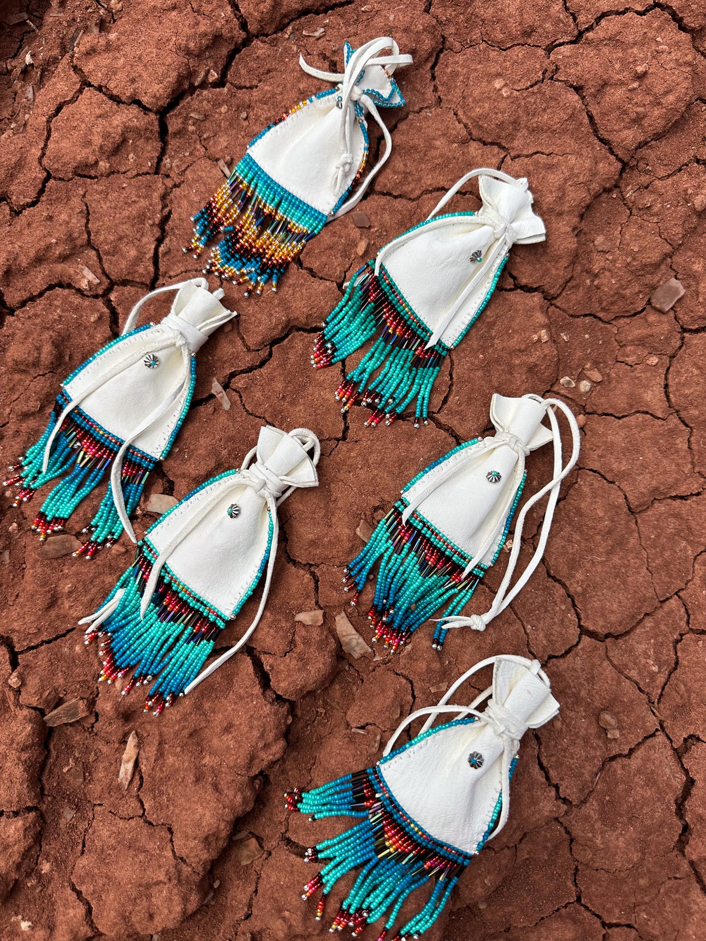 Navajo Made Handbeaded Bucksin Bags- On Sale $95