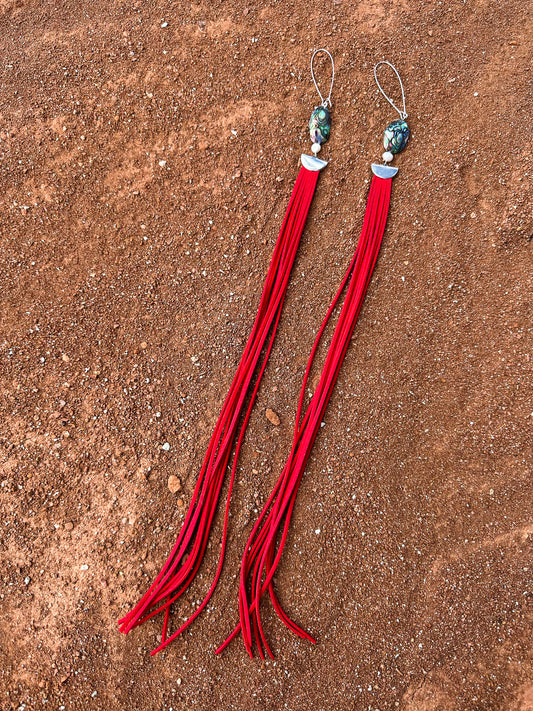 MOONTURE RUBY PAUA EARRINGS