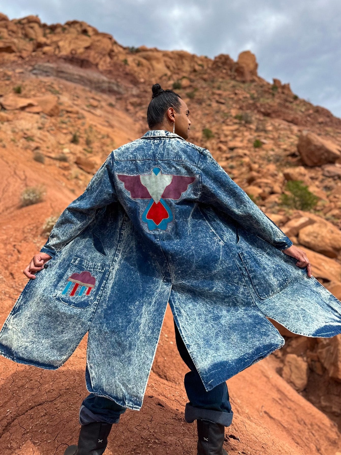 Vintage 80s Acid Wash Southwest Duster