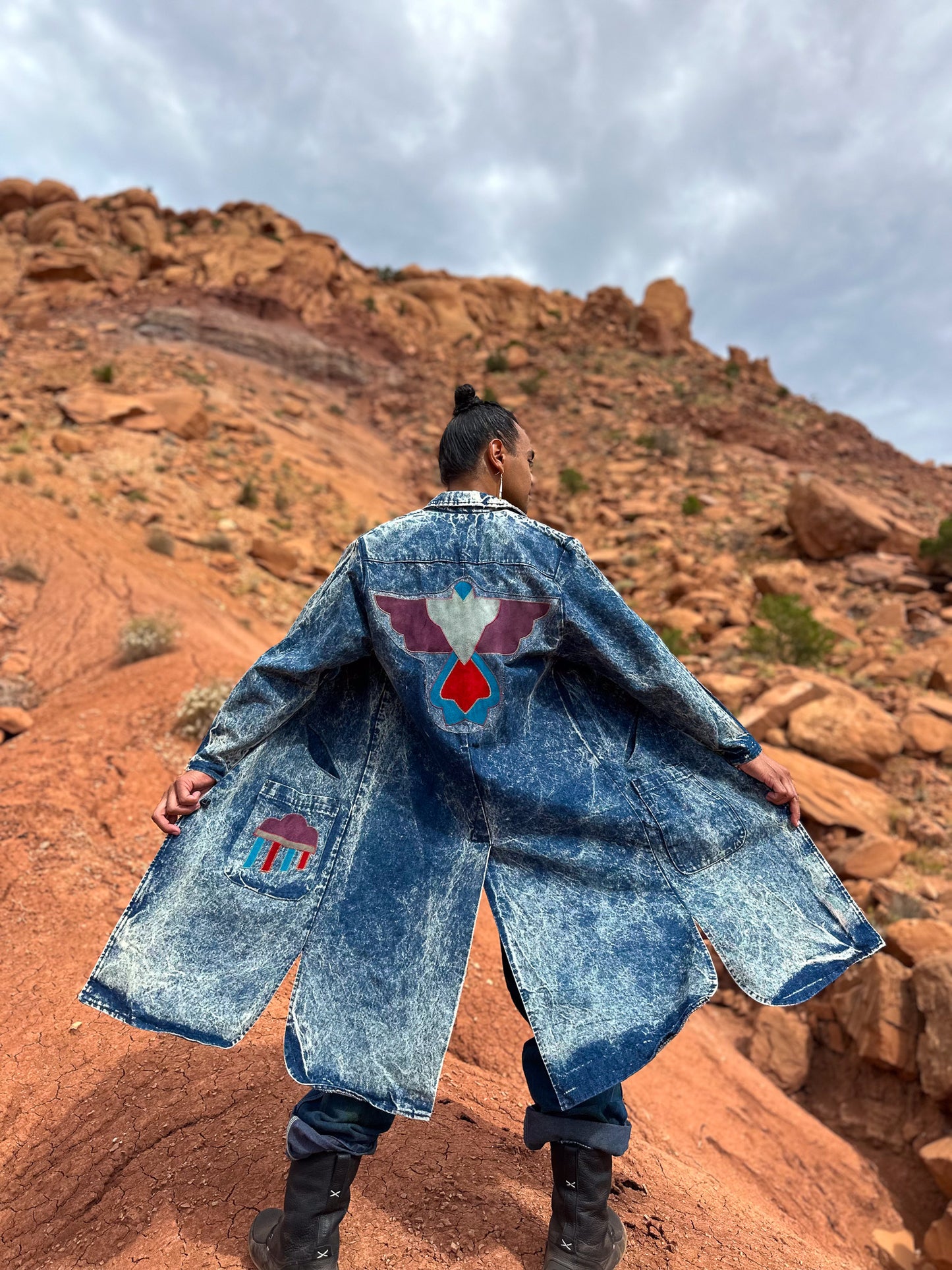 Vintage 80s Acid Wash Southwest Duster