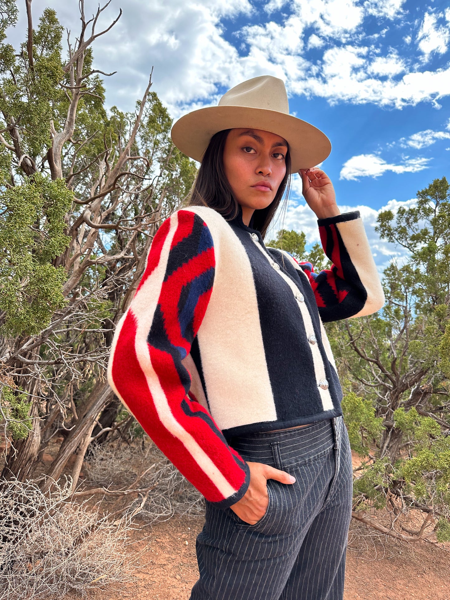 Vintage 80s Southwest Blanket Coat