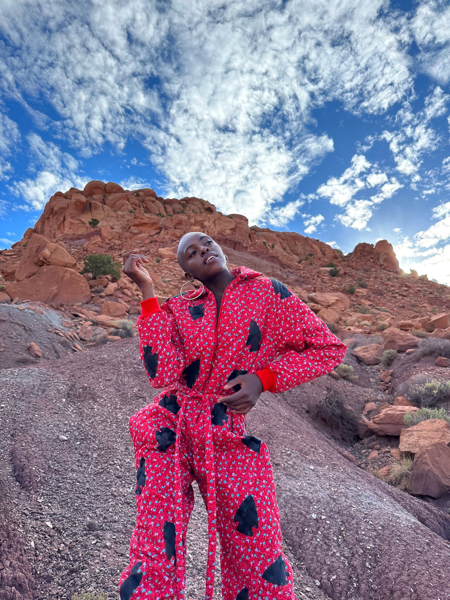 Upcycled Vintage Handprinted Quilted Jumpsuit