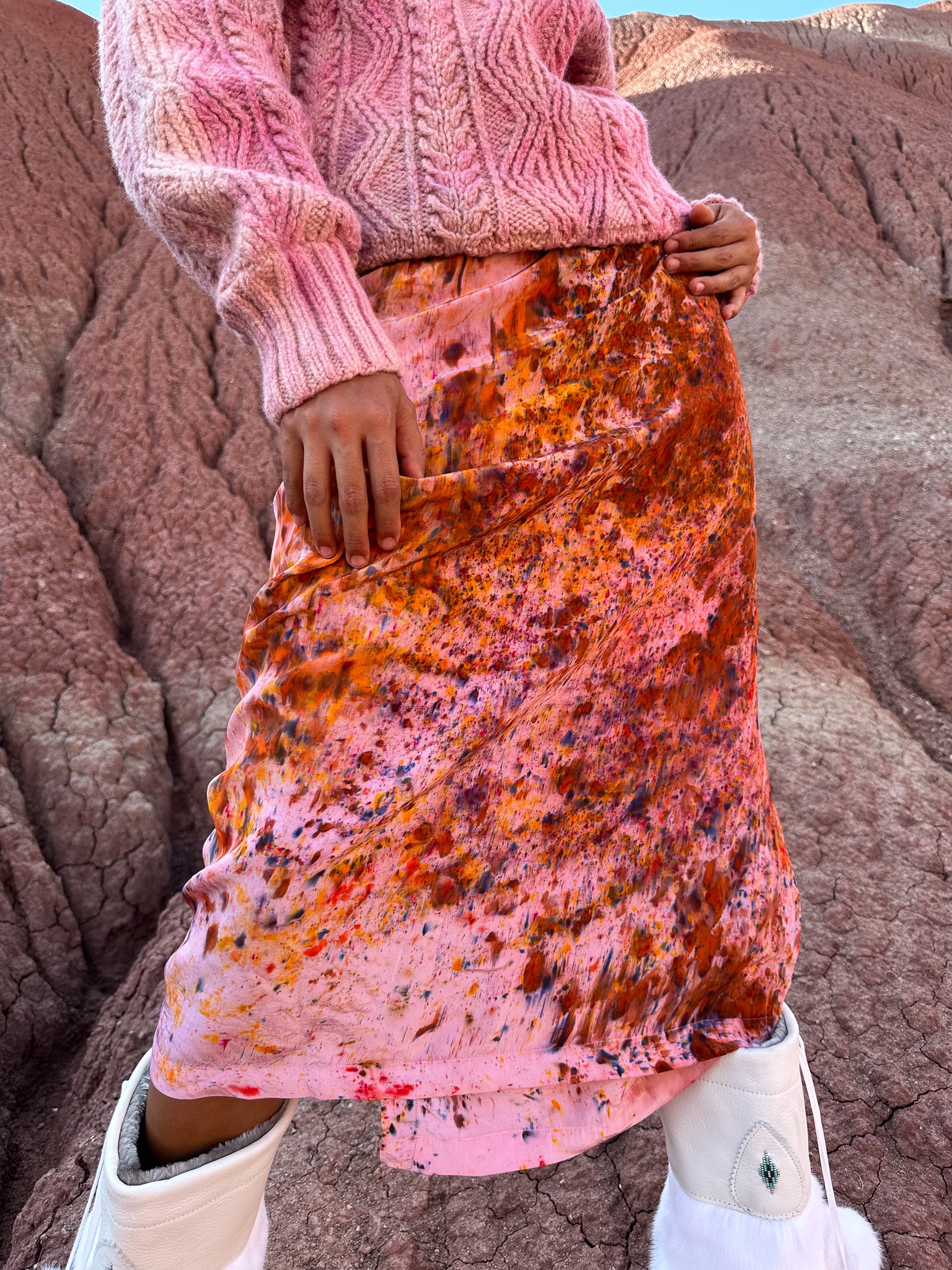 Upcycled Handdyed Wrap Skirt