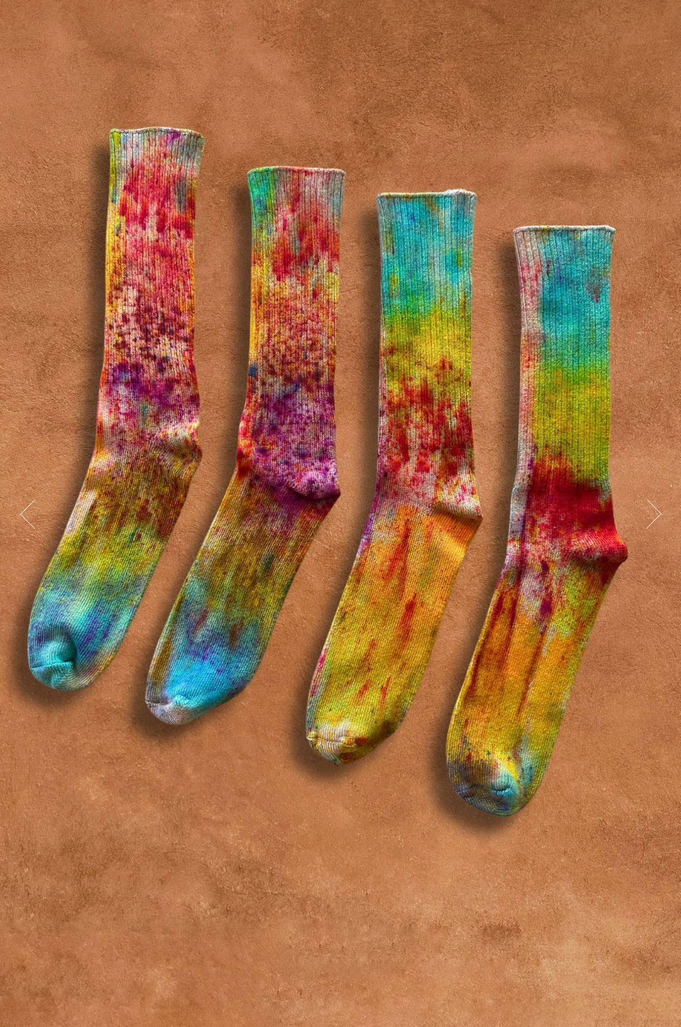 Limited Edition Hand Dyed Softest Socks- Rainbow