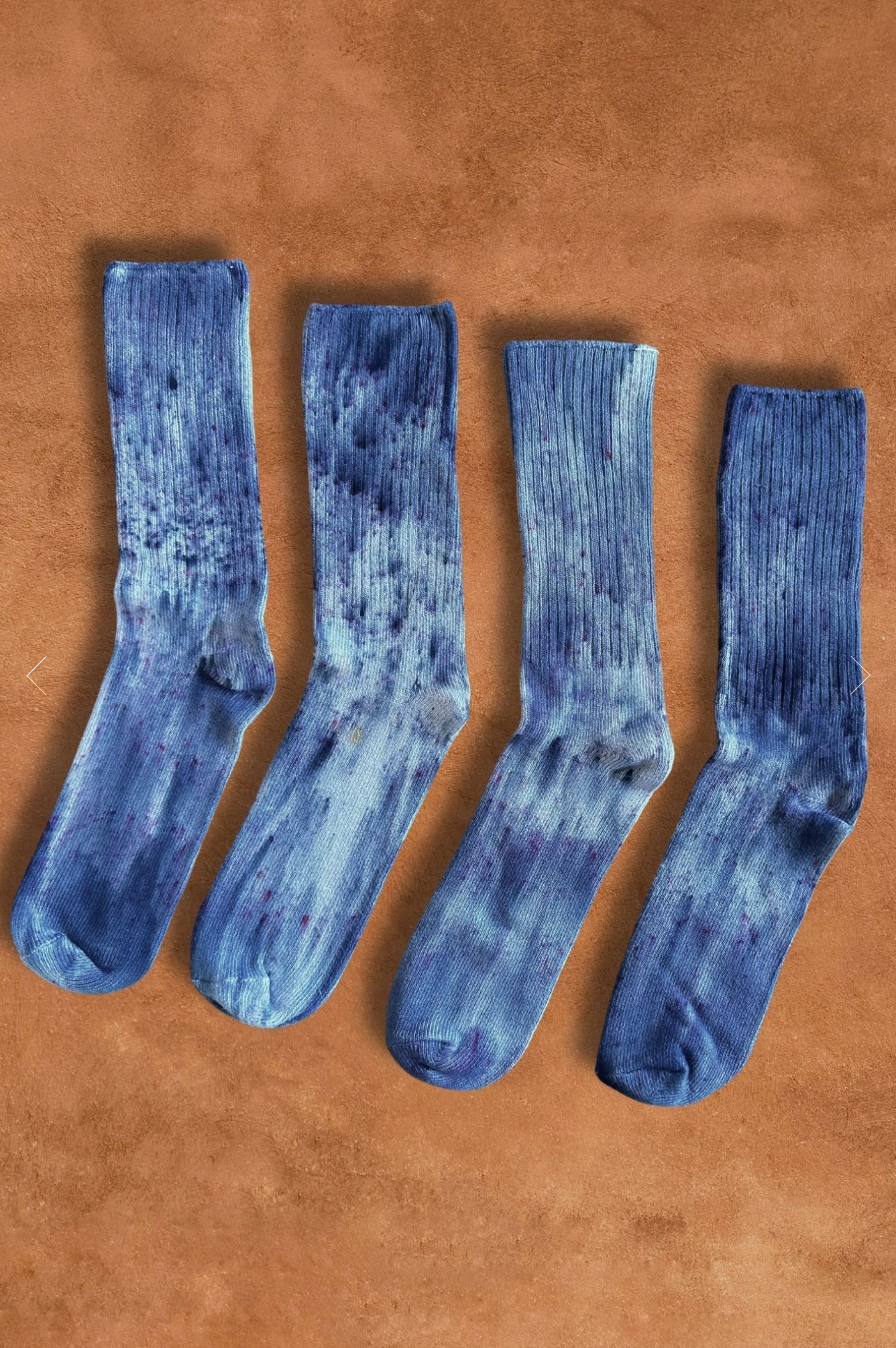 Limited Edition Hand Dyed Softest Socks- Indigo Rain