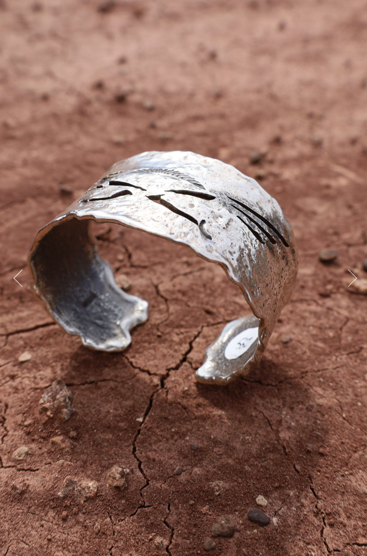 ++  Navajo Made Sterling Roadrunner Cuff ++  by  Gino Antonio