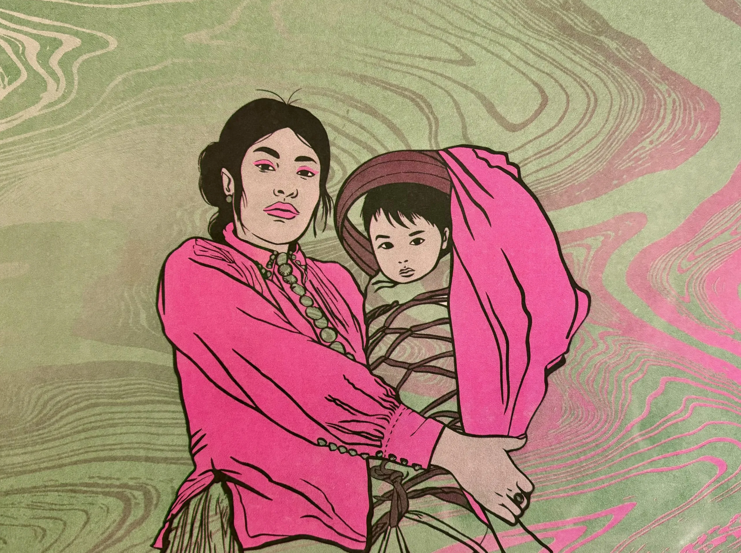 "M & Mom" Risograph Print by Diné Artist Vanessa Bowen