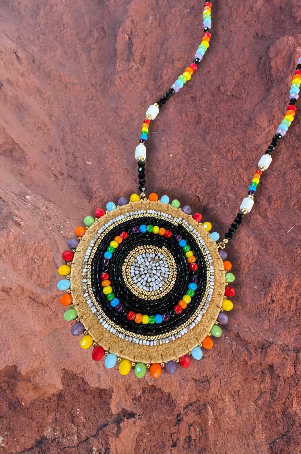 ++ Whiteheart Rainbow Medallion Necklace by Kellen Trenal ++