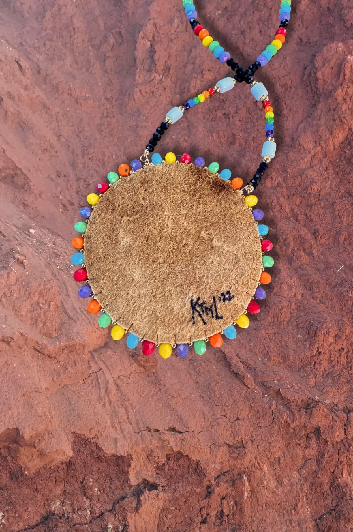 ++ Whiteheart Rainbow Medallion Necklace by Kellen Trenal ++