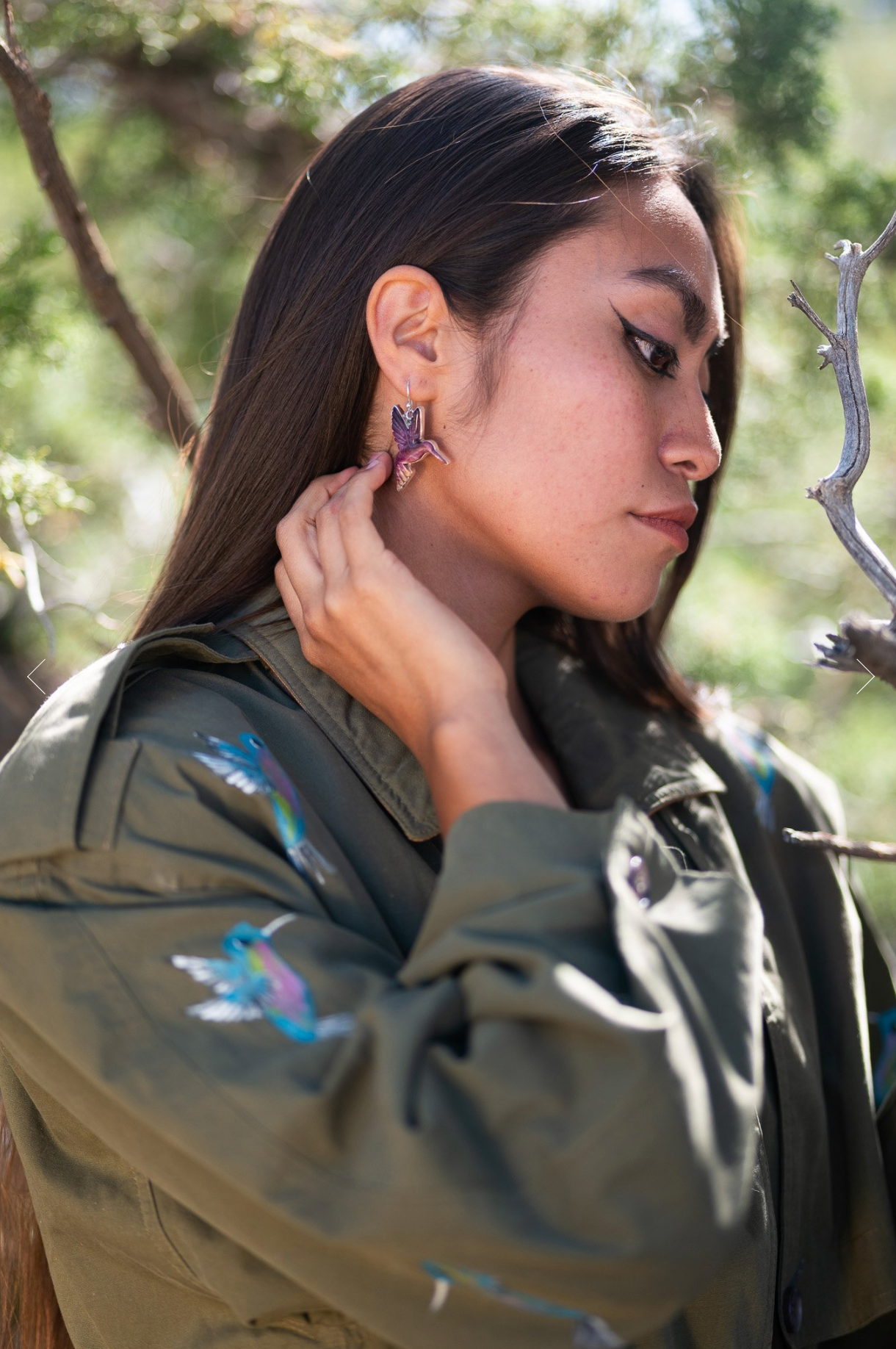 HummingBird(Dá’itii’hi’) Earrings - Fireweed