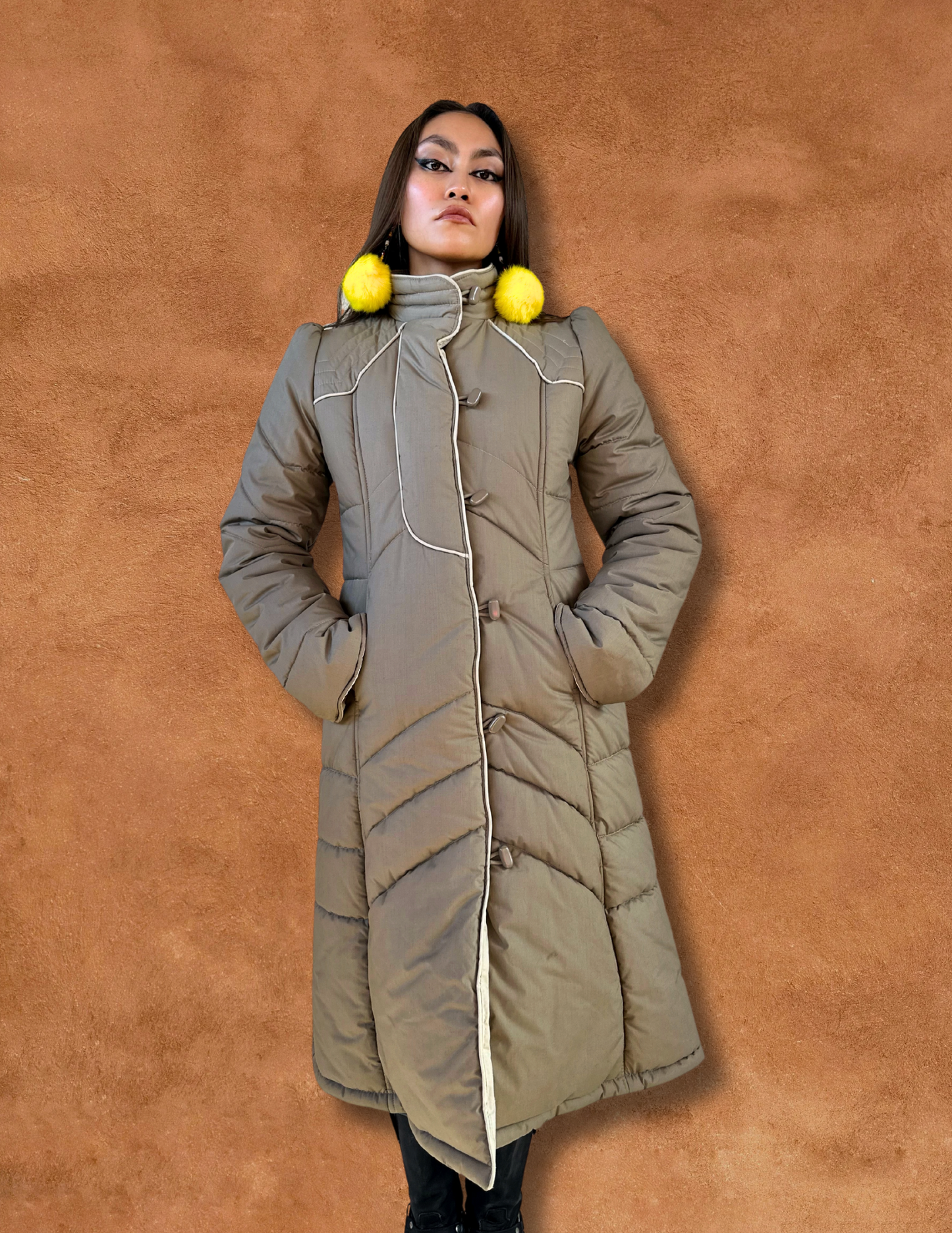 Vintage 80s Puffer Duster Jacket