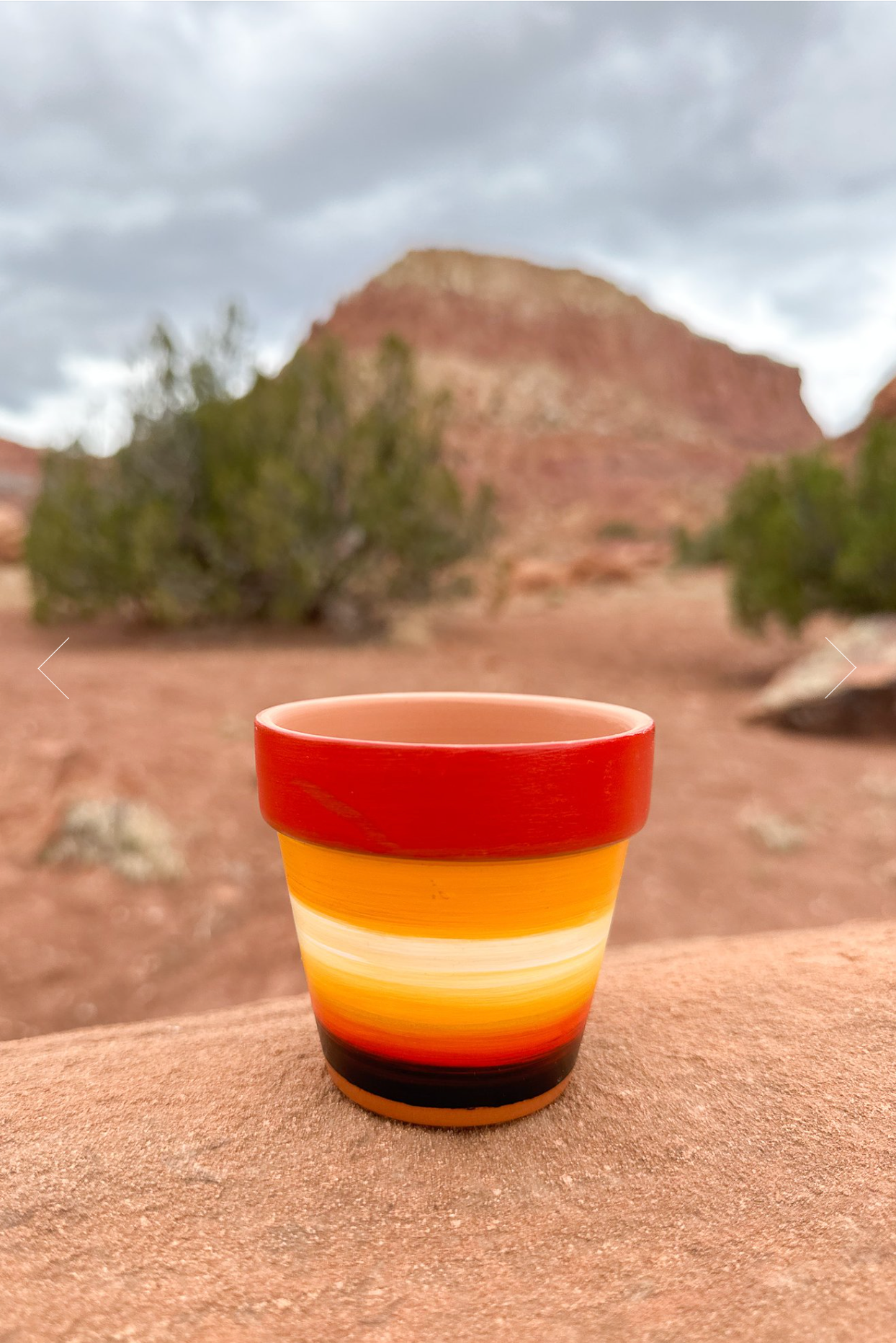 Santa Fe Sunrise Hand Painted Plant Pot