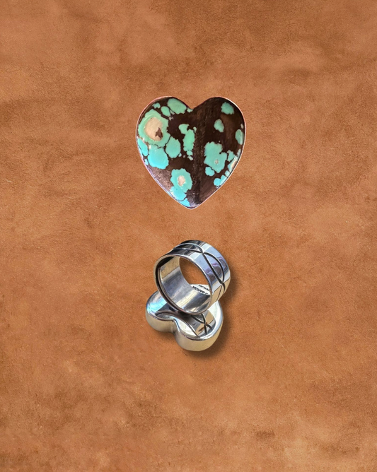 Navajo Made Turquoise Heart Ring